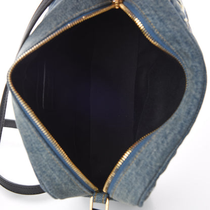 Saint Laurent Denim Matelasse Quilted Summer Embroidered Classic Monogram Camera Bag Blue 5 of 7