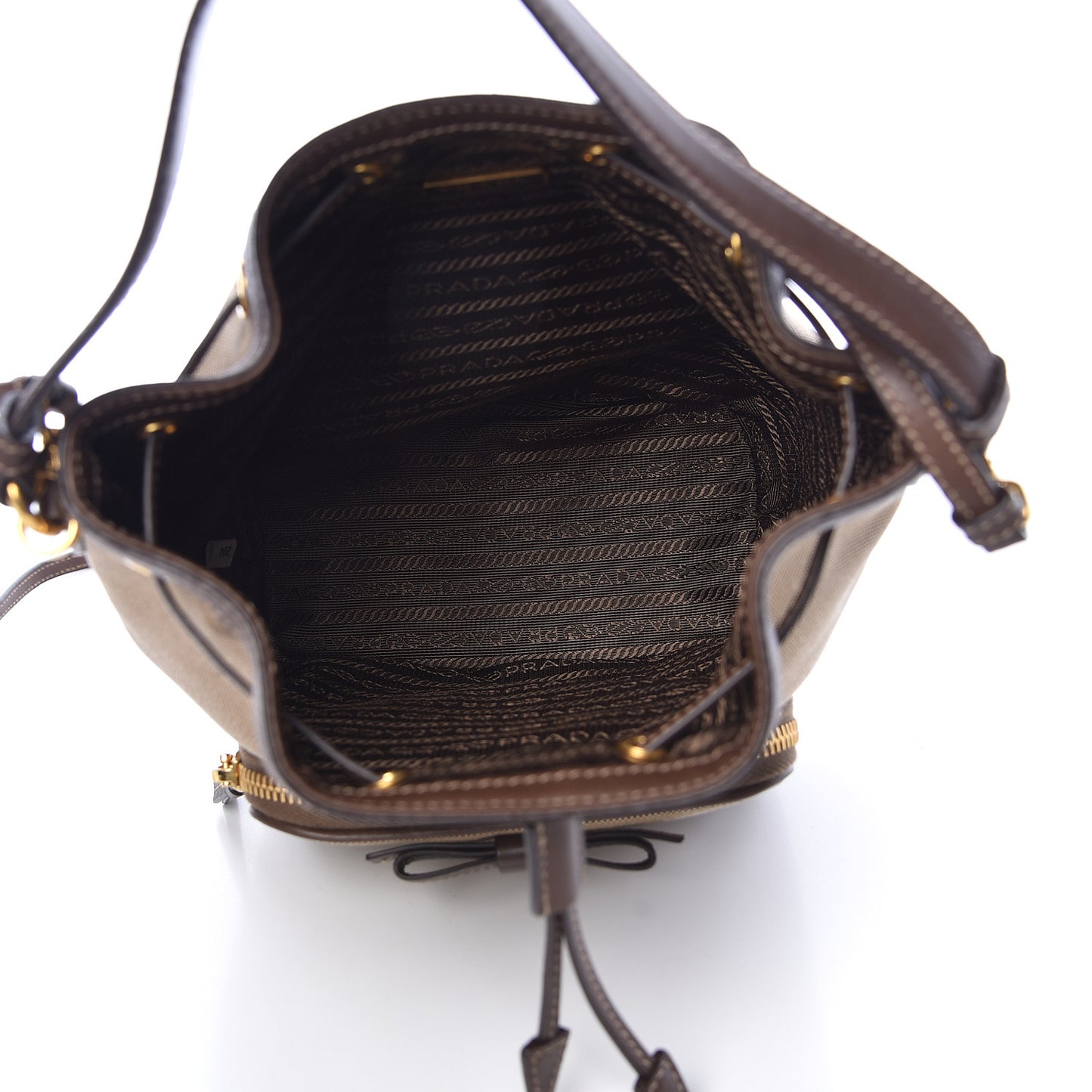 Jacquard Logo Mini Bucket Crossbody Bag Corda Bruciato