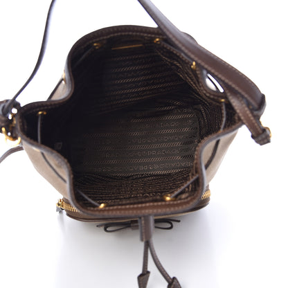 Prada Jacquard Logo Mini Bucket Crossbody Bag Corda Bruciato 5 of 9