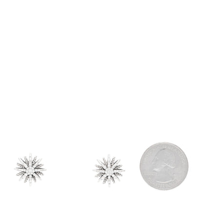 David Yurman Sterling Silver Diamond 16mm Starburst Earrings 2 of 4
