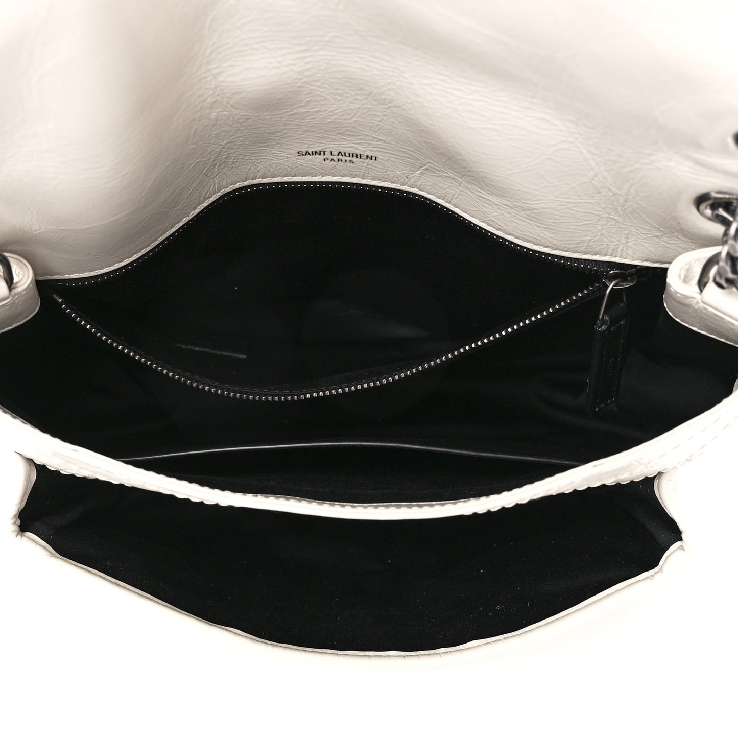 Crinkled Calfskin Matelasse Monogram Medium Niki Chain Satchel Crema Soft