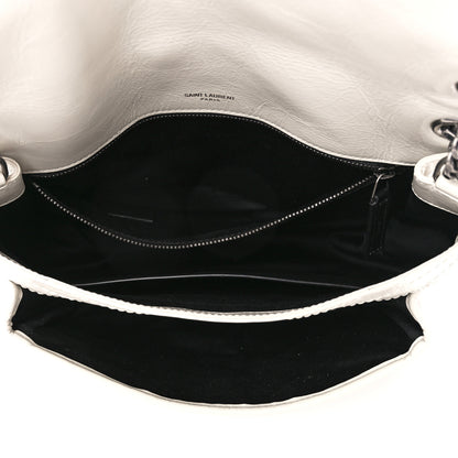Saint Laurent Crinkled Calfskin Matelasse Monogram Medium Niki Chain Satchel Crema Soft 5 of 11