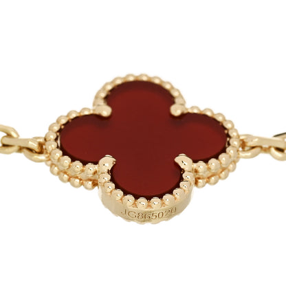 Van Cleef & Arpels 18K Yellow Gold Carnelian 5 Motifs Vintage Alhambra Bracelet 3 of 5