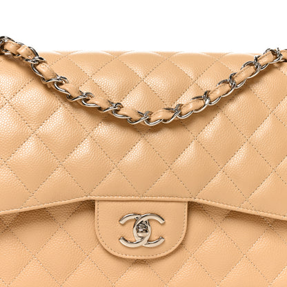 Chanel Caviar Quilted Jumbo Double Flap Beige Clair 8 of 11
