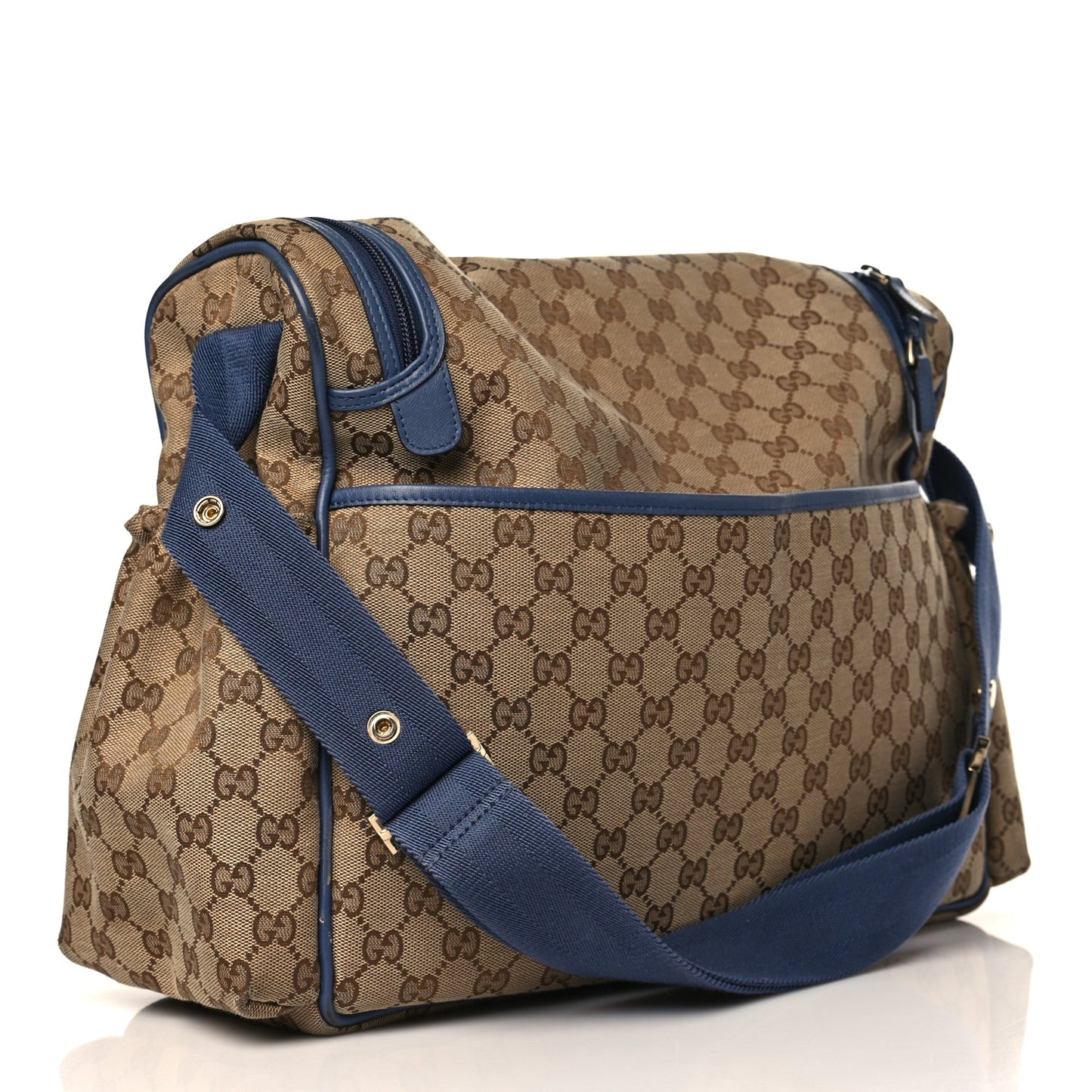 Monogram Margaux Calfskin Large Diaper Bag Beige Ebony Washed Ink