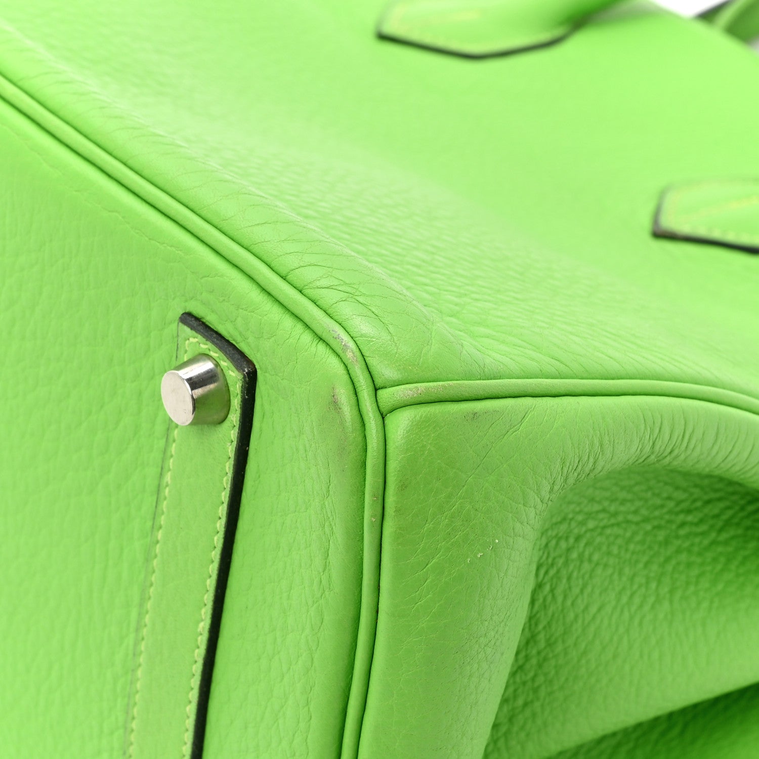 Hermes Taurillon Clemence Birkin 35 Vert Cru 14 of 15