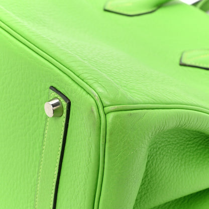 Hermes Taurillon Clemence Birkin 35 Vert Cru 14 of 15
