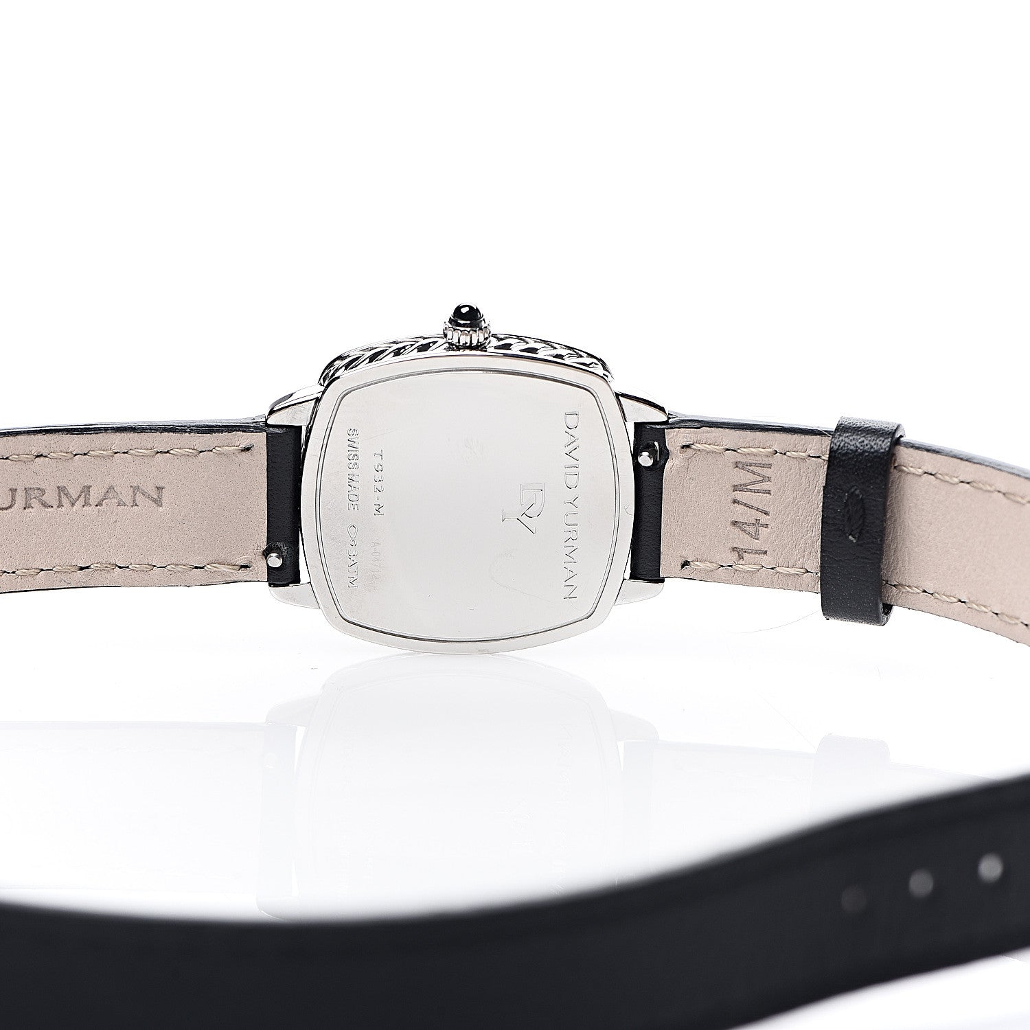 David Yurman Stainless Steel Calfskin Diamond 27mm Albion Wrap Quartz Watch Black 5 of 7