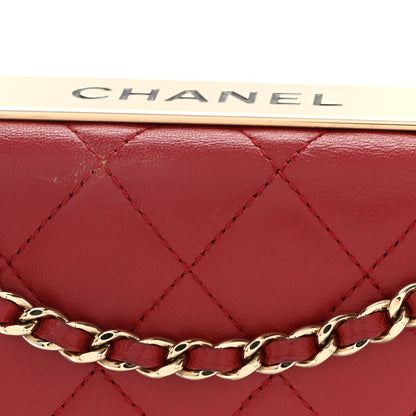Chanel Lambskin Quilted Trendy CC Wallet On Chain WOC Red 12 of 12
