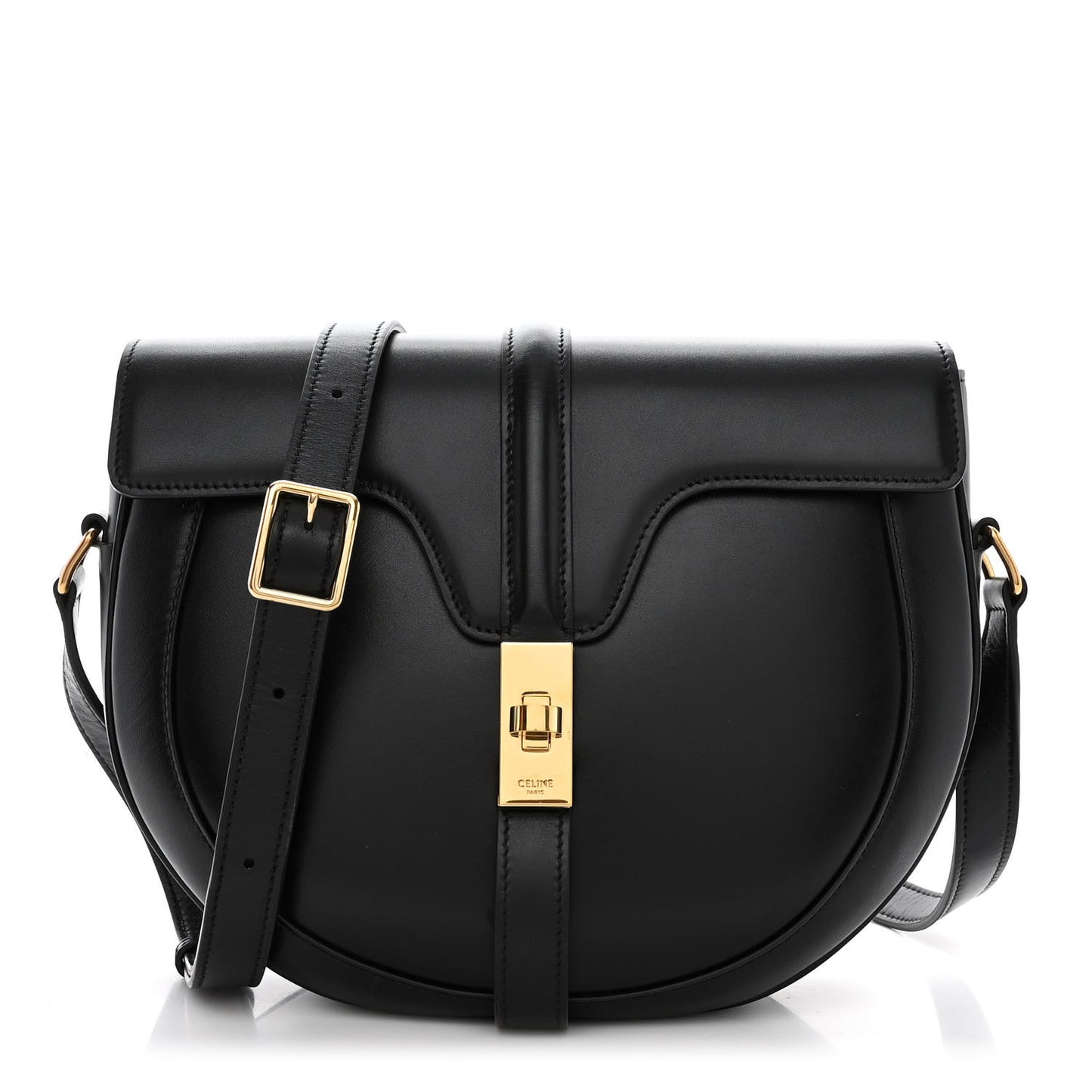 Satinated Calfskin Medium Besace 16 Black