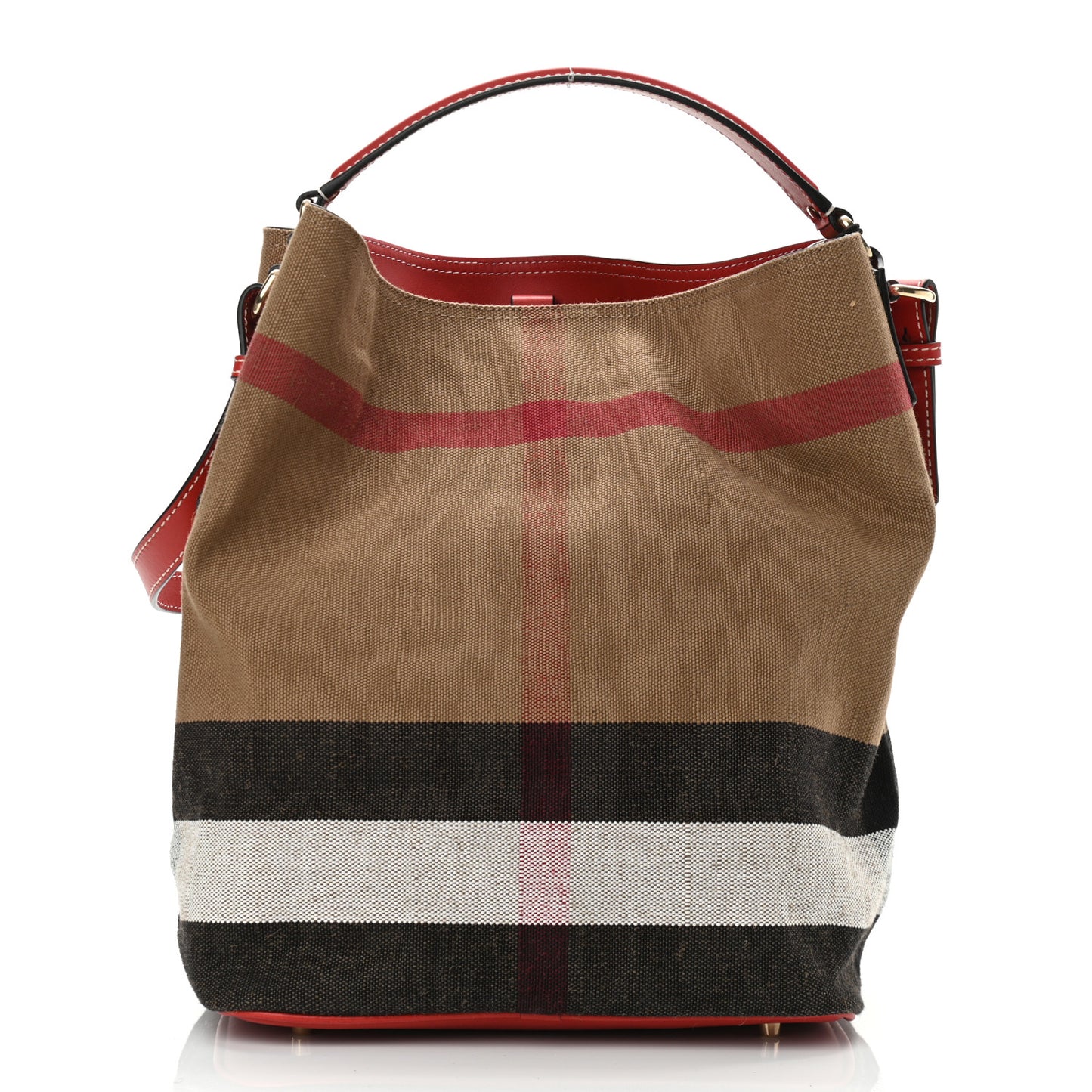 Canvas Mega Check Medium Ashby Hobo Cadmium Red