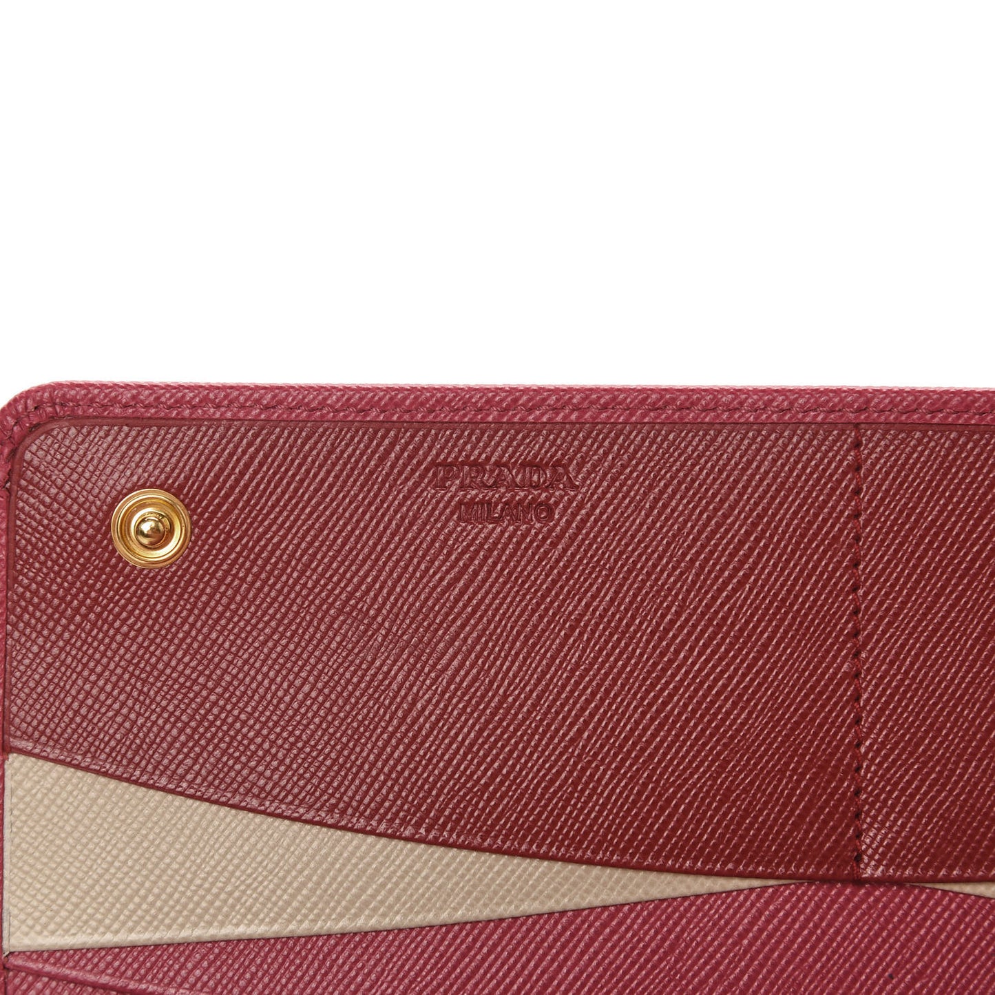 Saffiano Metal Continental Flap Wallet Fragola Talco