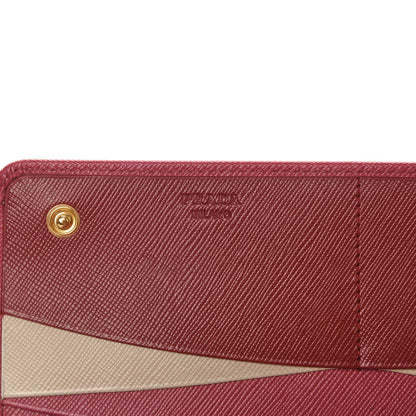 Prada Saffiano Metal Continental Flap Wallet Fragola Talco 7 of 9