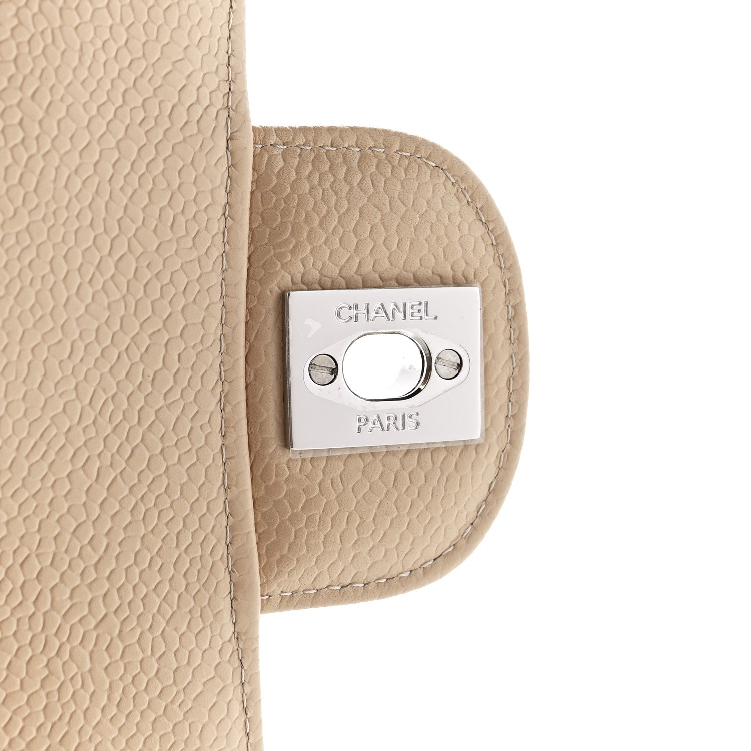 Chanel Caviar Quilted Medium Double Flap Beige 6 of 10