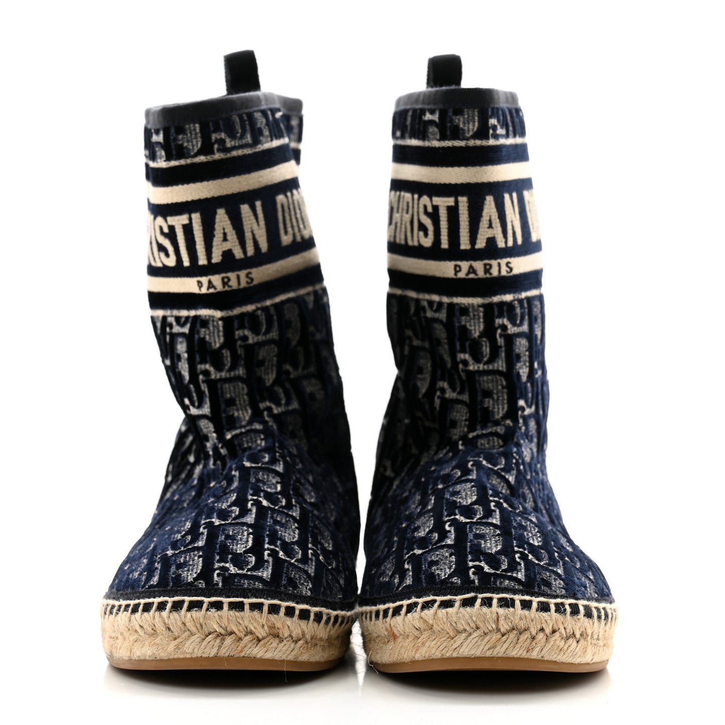 Velvet Oblique Granville Espadrille Boots 38.5 Deep Blue