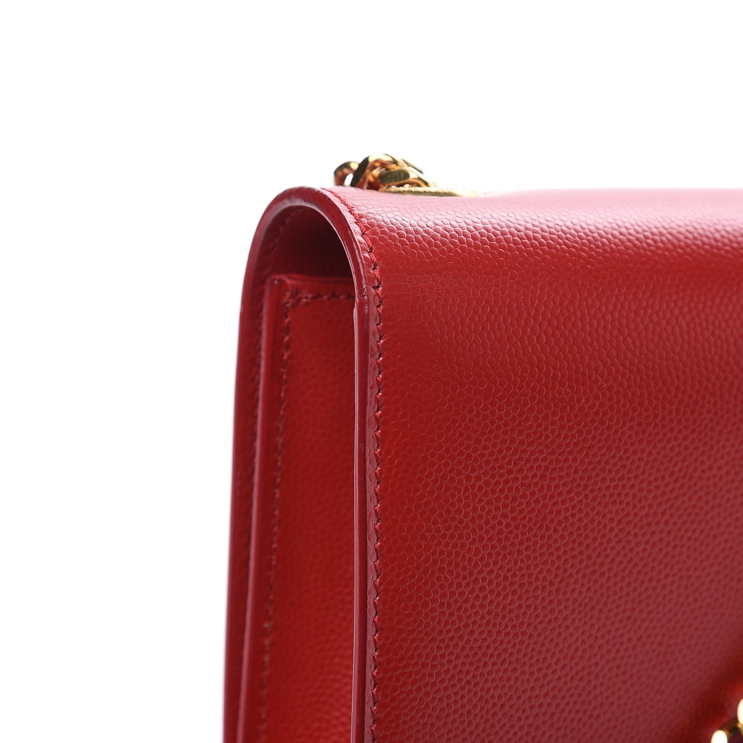 Saint Laurent Grain De Poudre Small Monogram Kate Satchel Red 11 of 11