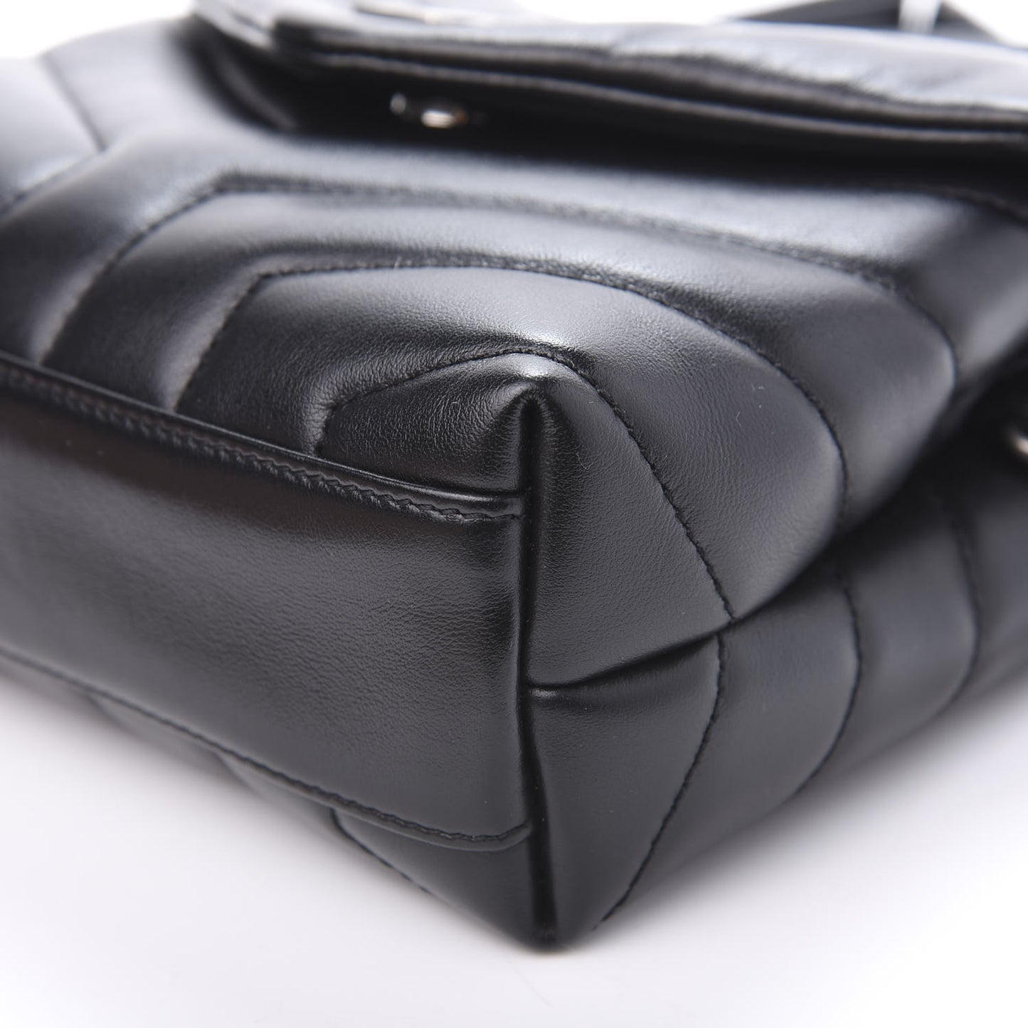 Calfskin Y Quilted Monogram Toy Loulou Crossbody Bag Black