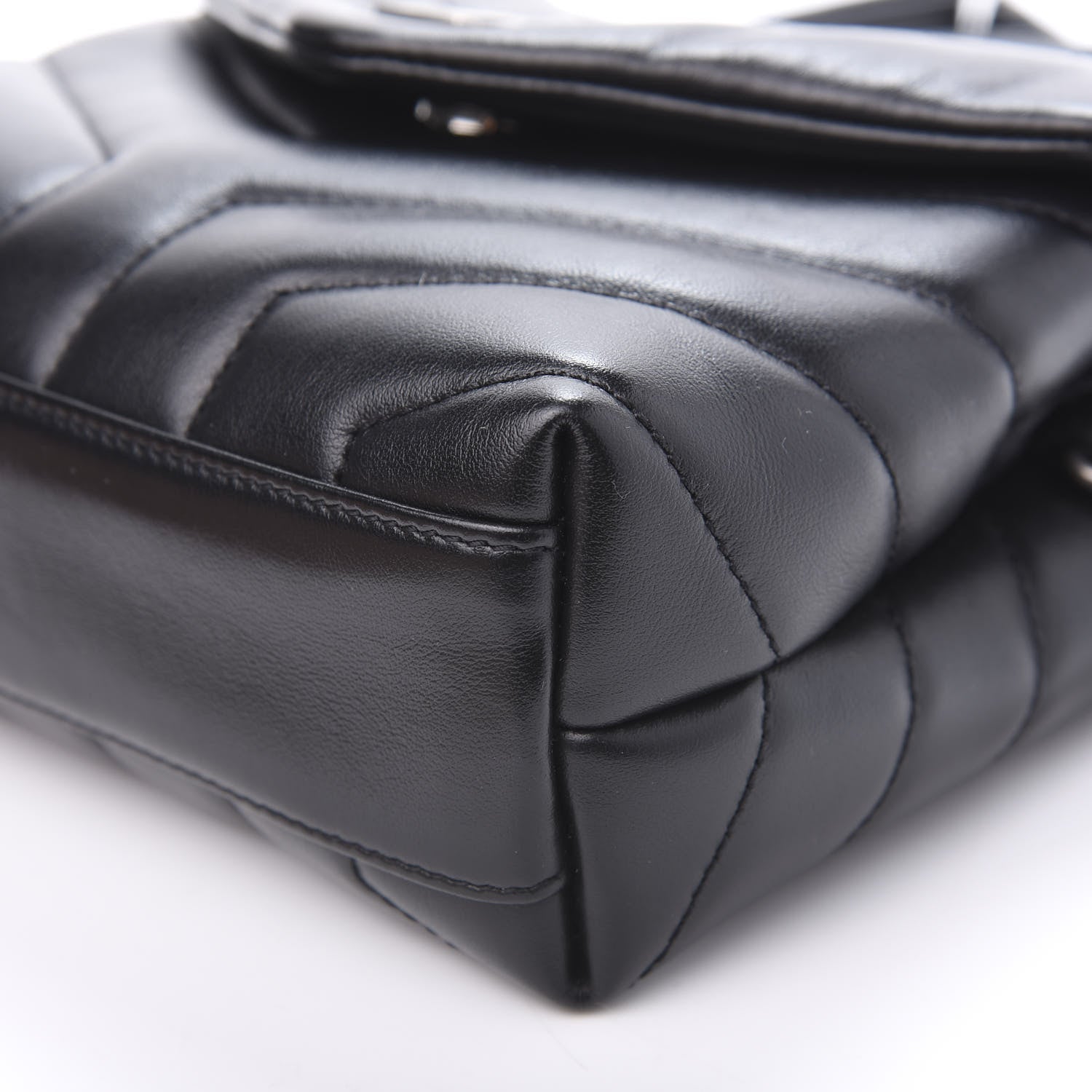 Saint Laurent Calfskin Y Quilted Monogram Toy Loulou Crossbody Bag Black 9 of 12