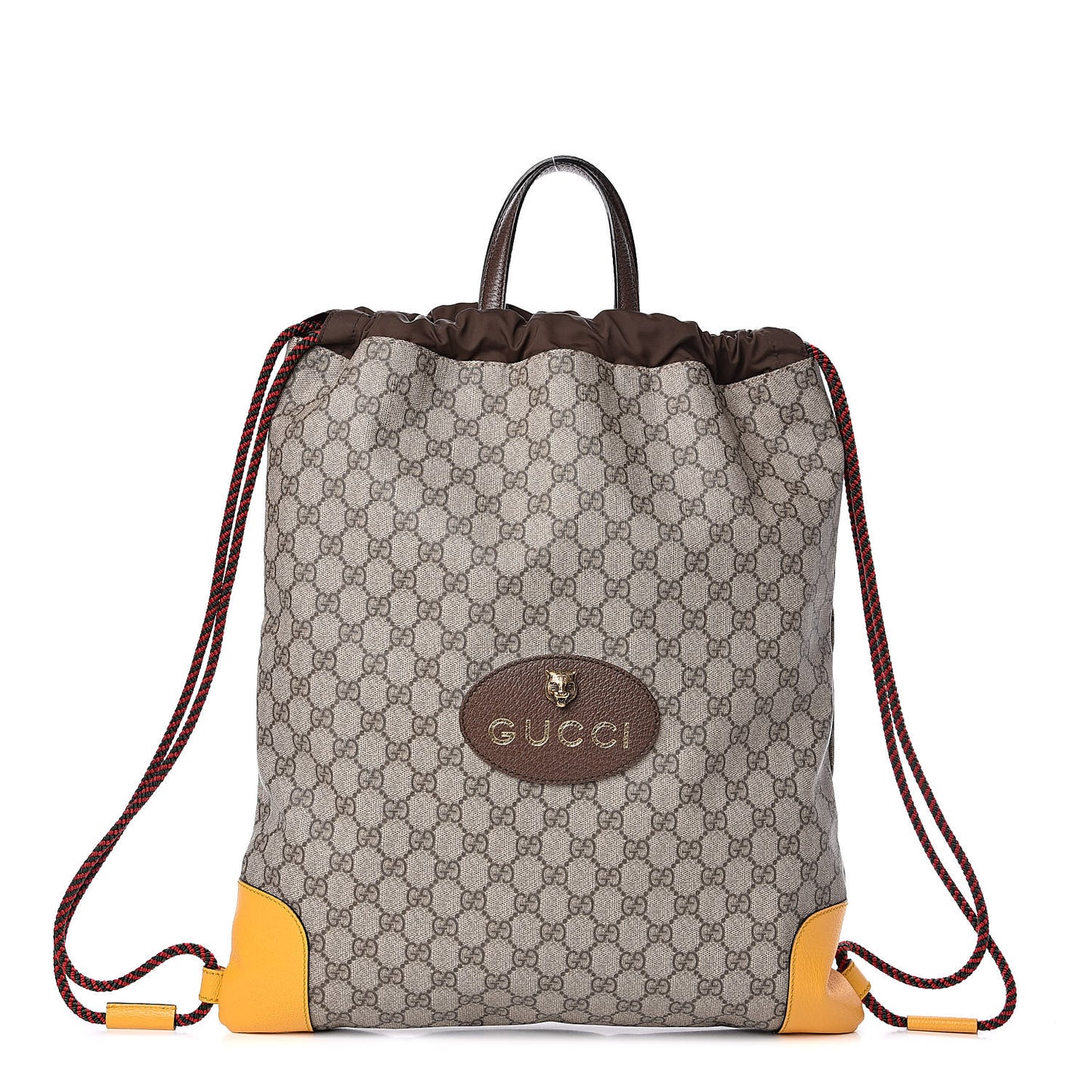 GG Supreme Monogram Neo Vintage Drawstring Backpack Beige New Acero Crop