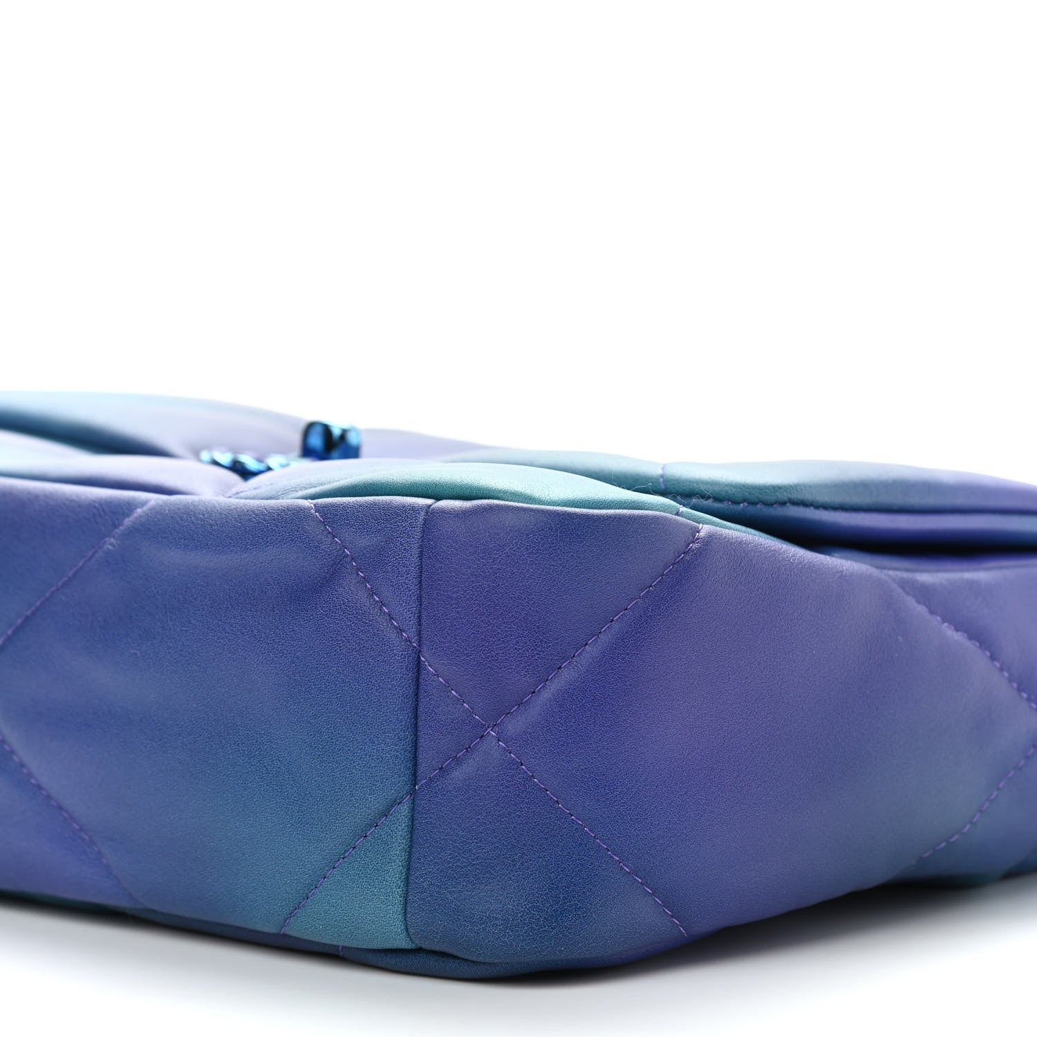 Chanel Tie Dye Calfskin Quilted Medium Chanel 19 Flap Blue Purple 9 of 9