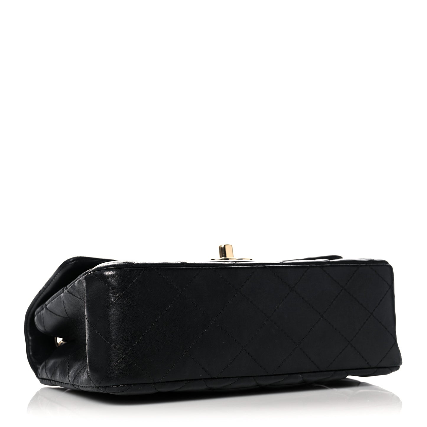 Lambskin Quilted Mini Rectangular Flap Black