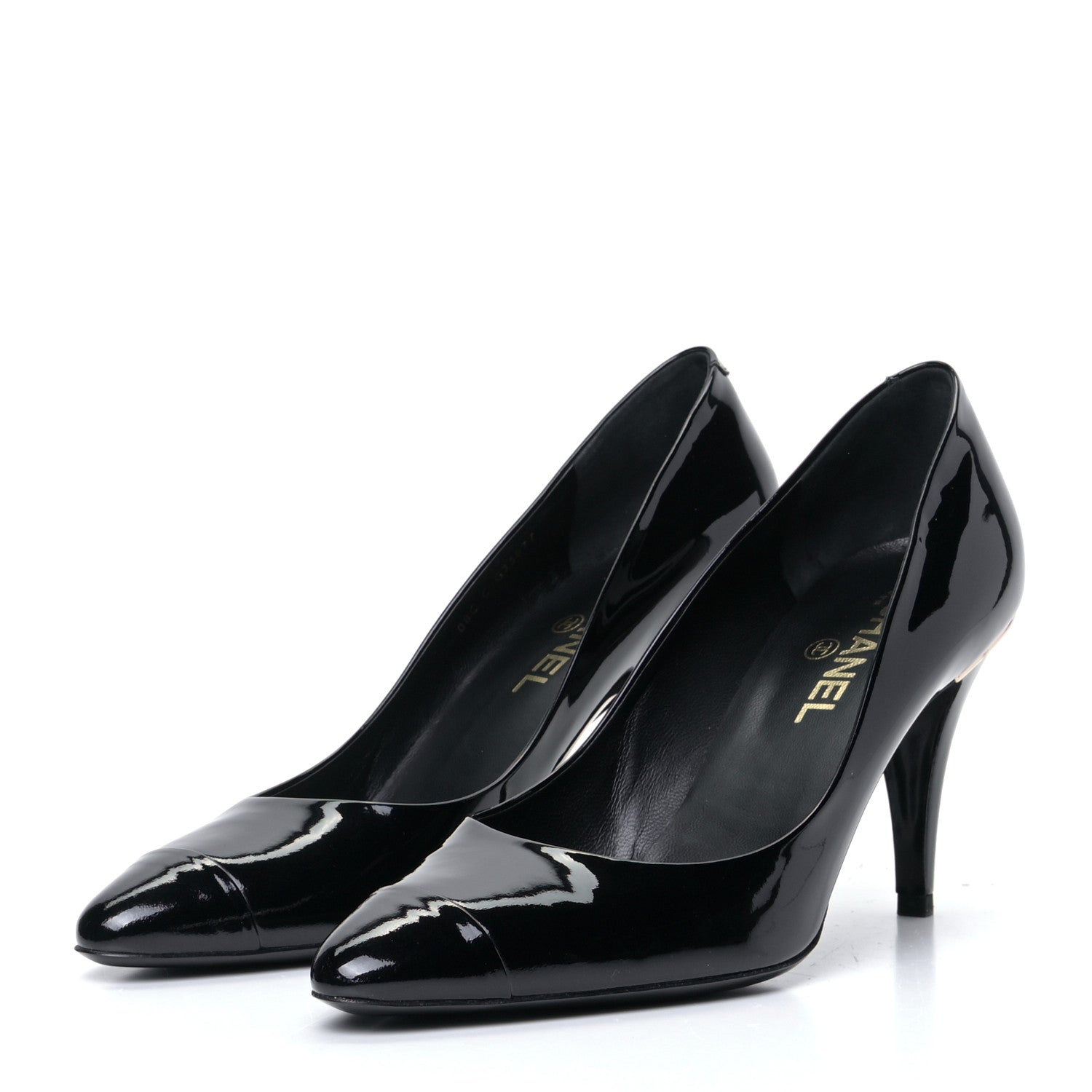 Chanel Patent Cap Toe CC Pumps 40 Black 3 of 7