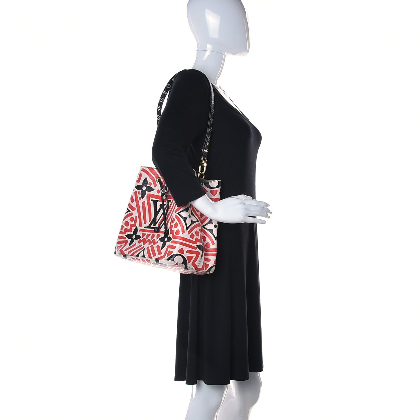 Monogram Giant Crafty NeoNoe MM Creme Rouge Black