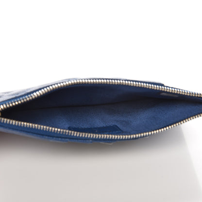 Chanel Caviar Quilted Classic Flat Wallet Pouch Blue 5 of 8