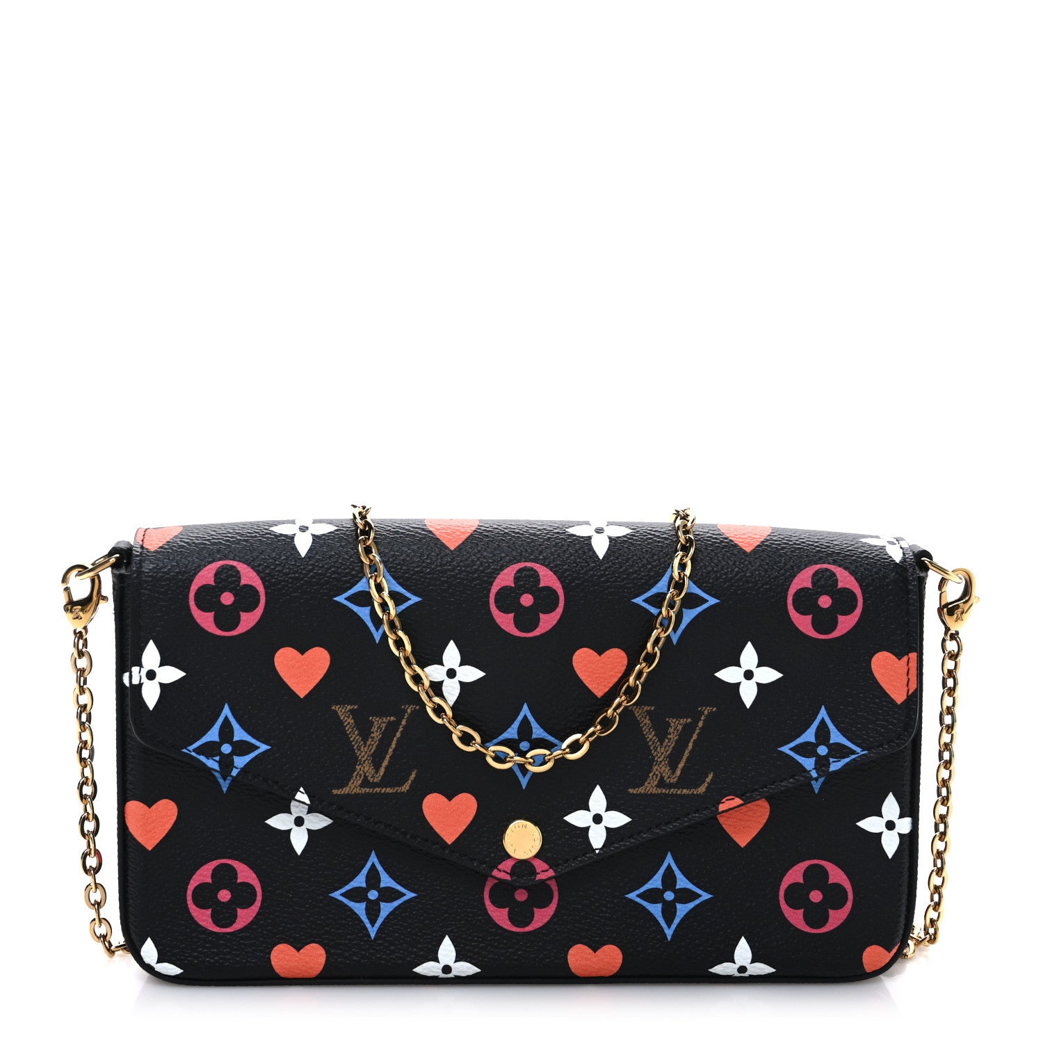 Louis Vuitton Game On Felicie Chain Wallet Black 1 of 9