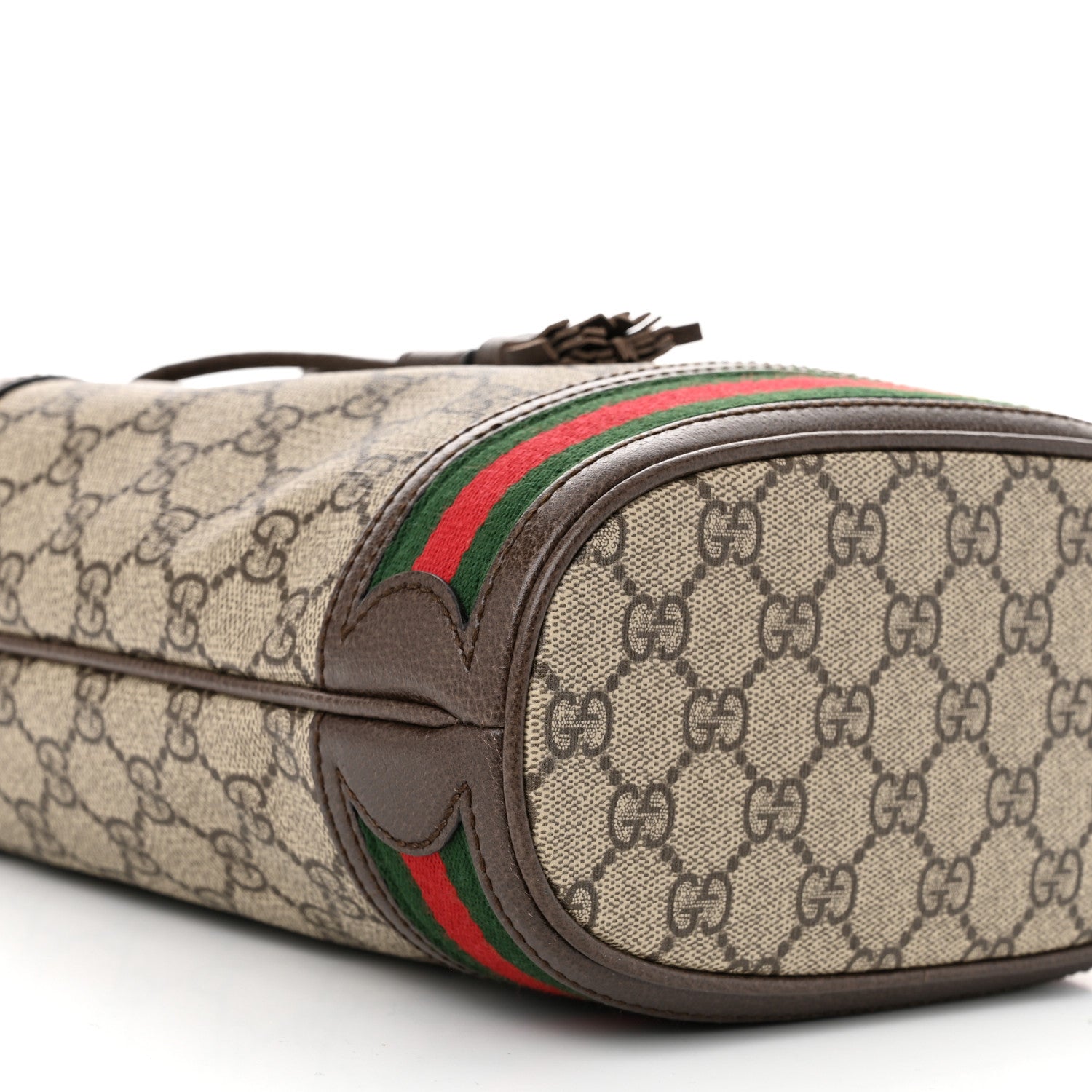 Gucci GG Supreme Monogram Web Small Ophidia Bucket Bag Brown 9 of 10