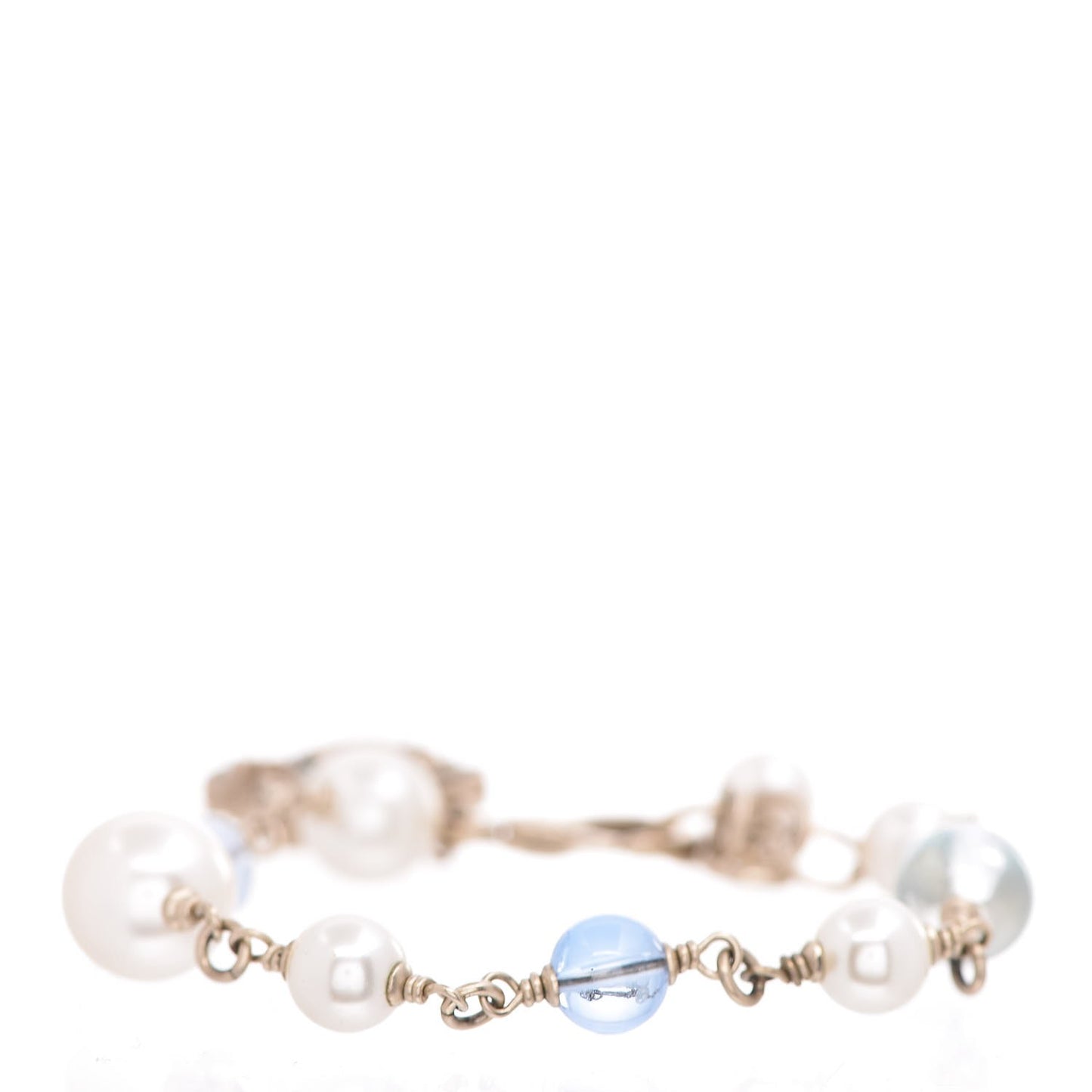 Pearl Beaded CC Bracelet Gold