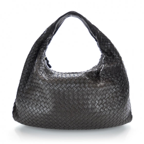 Nappa Intrecciato Large Veneta Hobo Ebano