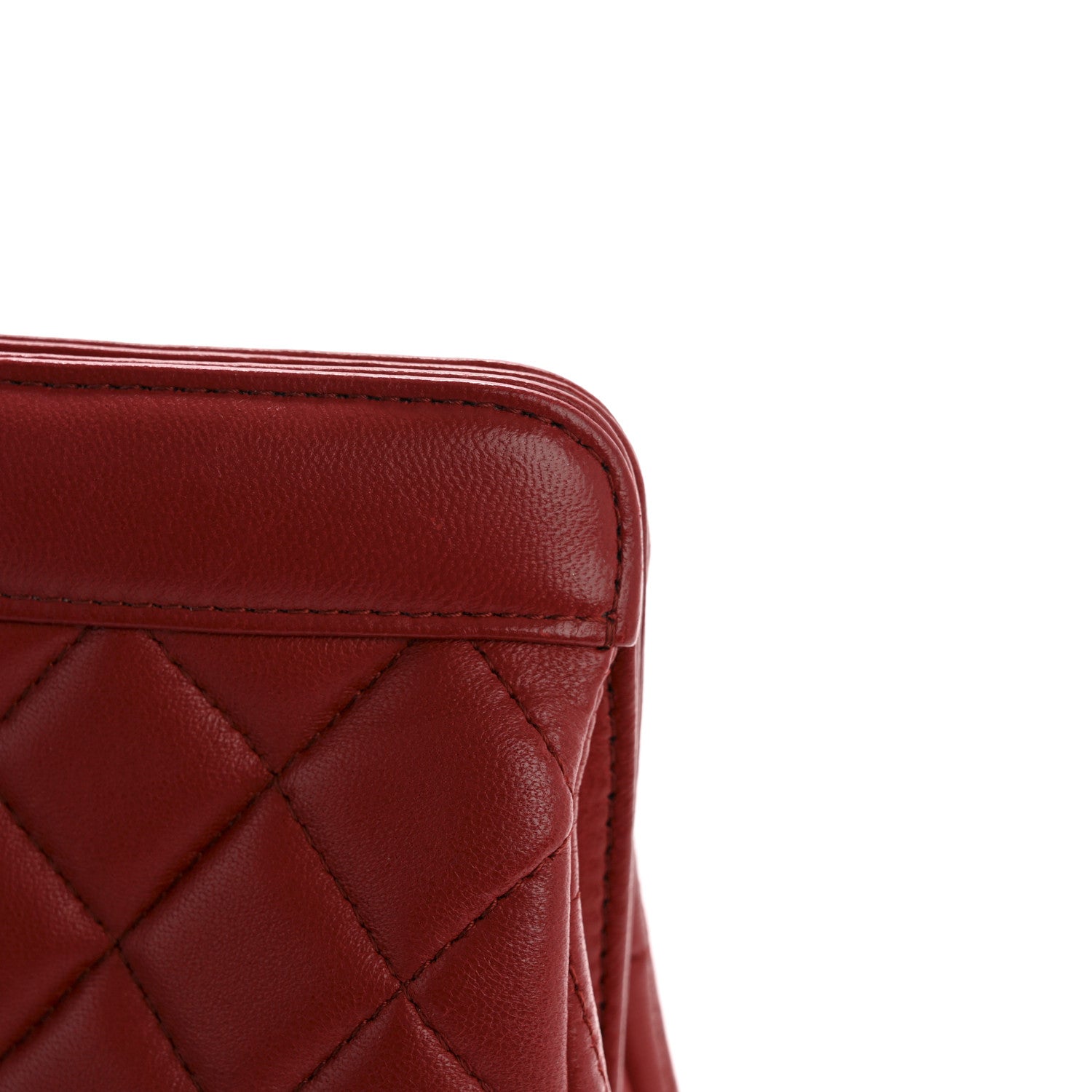 Chanel Lambskin Quilted Clutch Red 9 of 9