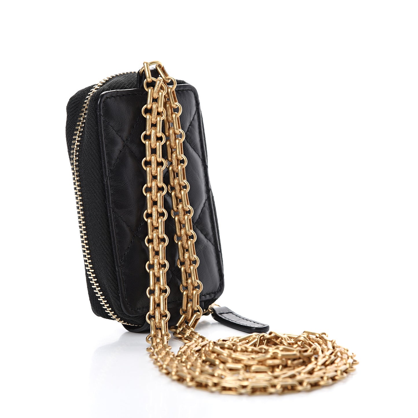 Aged Calfskin Quilted 2.55 Reissue Clutch With Chain Black