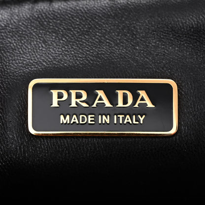 Prada Jacquard Calfskin Triangolo Symbole Embroidered Mini Triangle Double Bag Black Alabastro 7 of 12