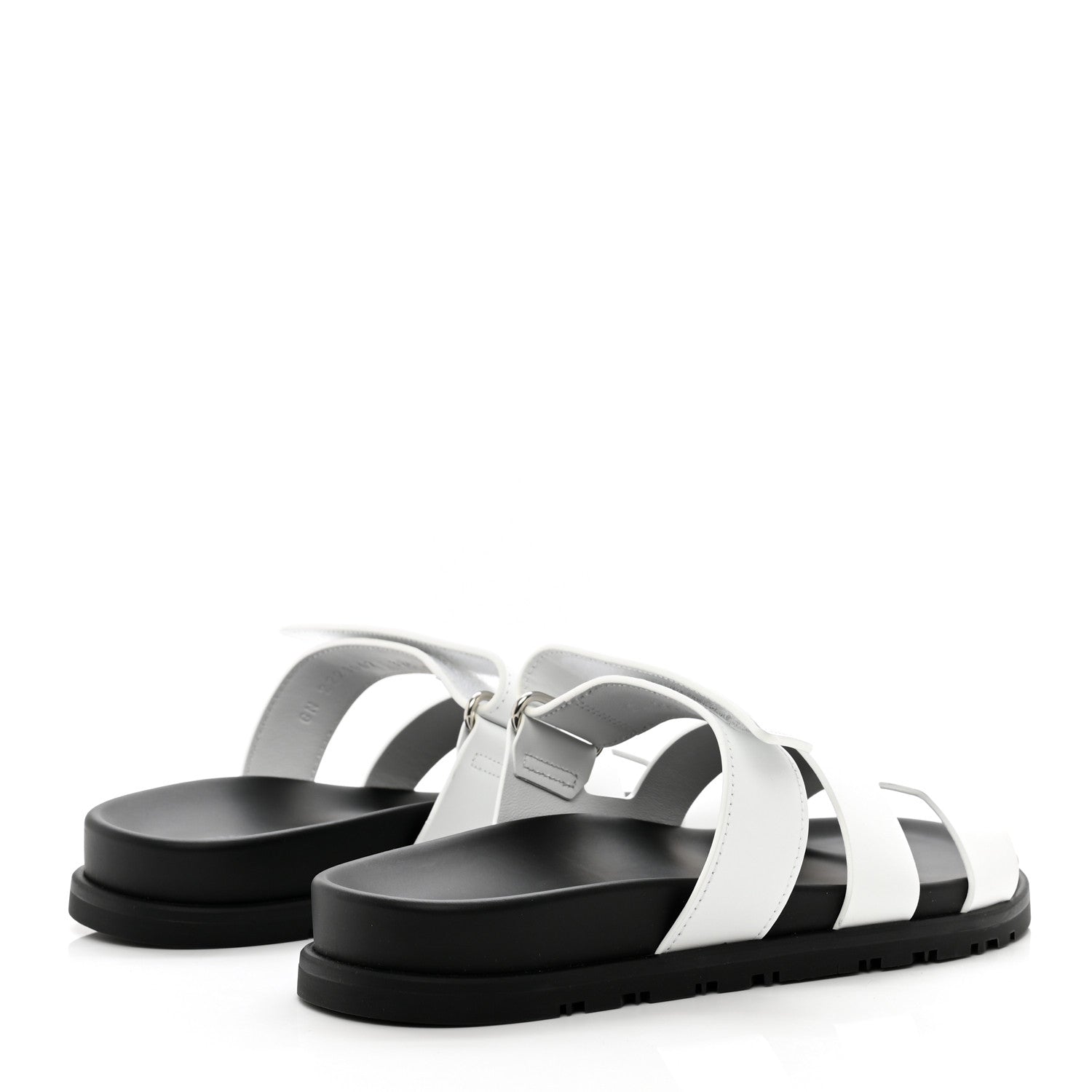 Hermes Calfskin Womens Chypre Sandals 37.5 White 4 of 9