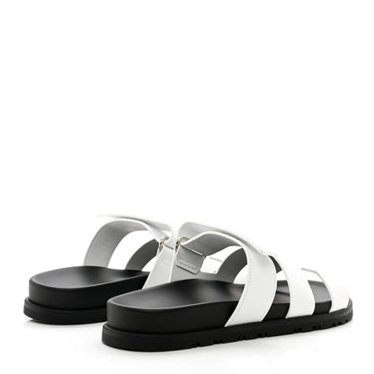 Hermes Calfskin Womens Chypre Sandals 37.5 White 4 of 9