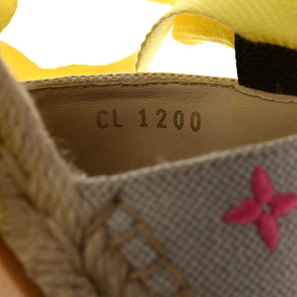 Louis Vuitton Canvas Monogram Starboard Wedge Espadrilles 36 Rose Pop 6 of 8