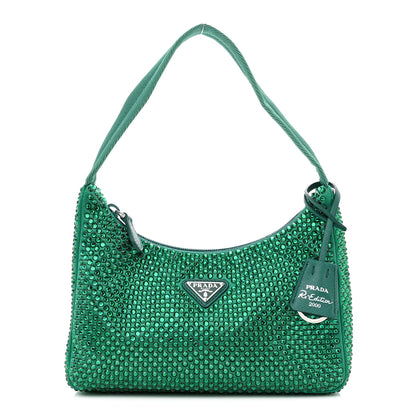 Prada Satin Crystal Mini Re-Edition 2000 Bag Mango 1 of 10