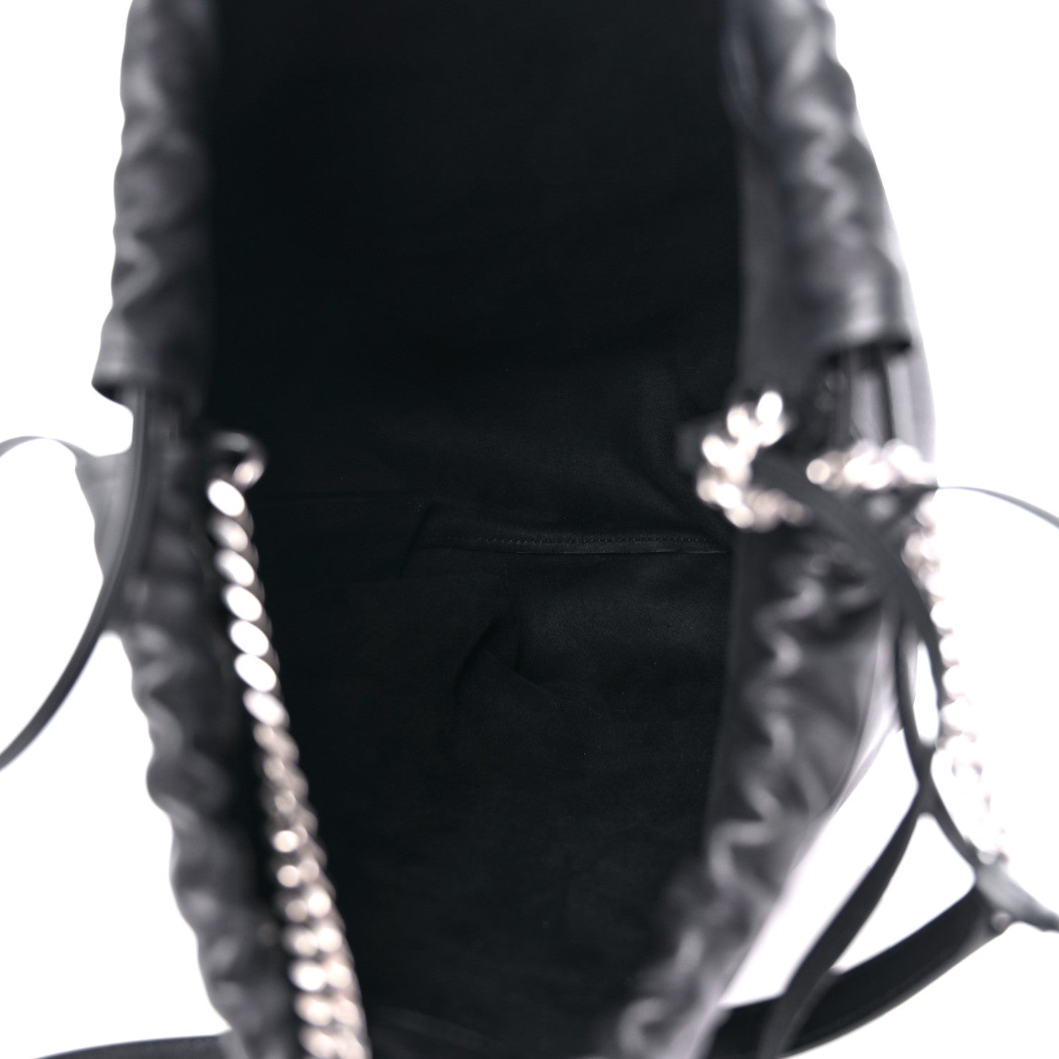 Saint Laurent Lambskin Teddy Drawstring Bag Black 6 of 8