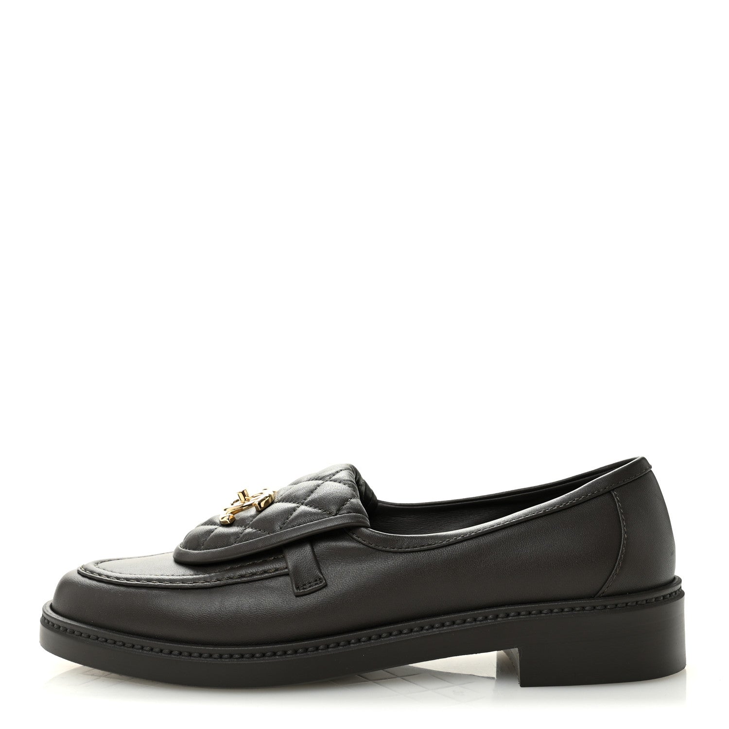 Chanel Lambskin Quilted CC Turnlock Loafers 39 Dark Brown 1 of 10