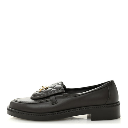 Chanel Lambskin Quilted CC Turnlock Loafers 39 Dark Brown 1 of 10