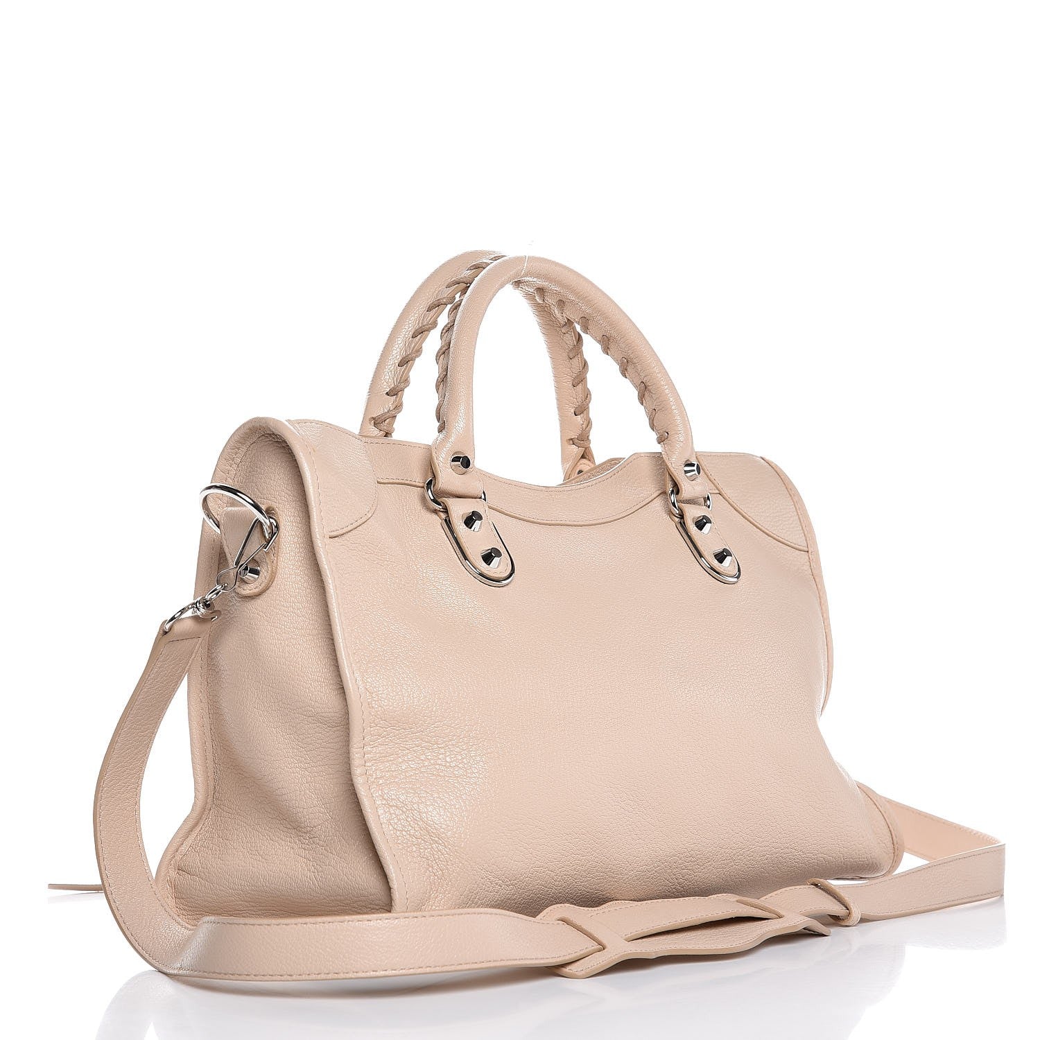Balenciaga Chevre Silver Metallic Edge Hardware City Beige Tapioca 3 of 9