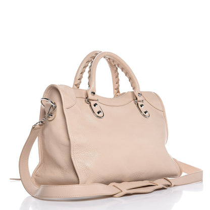 Balenciaga Chevre Silver Metallic Edge Hardware City Beige Tapioca 3 of 9