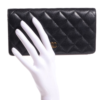 Chanel Caviar Quilted Yen Wallet Black 2 of 9