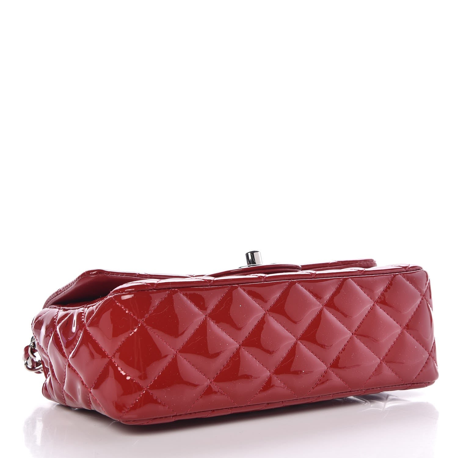 Chanel Patent Calfskin Quilted Mini Rectangular Flap Red 4 of 8