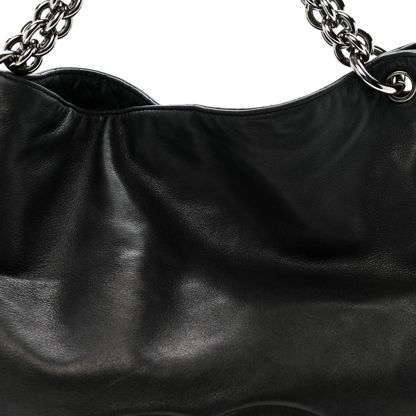 Lambskin Large Soft and Chain Hobo Black