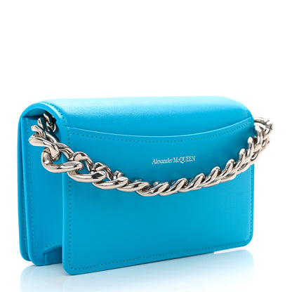 Alexander McQueen Smooth Calfskin Four Ring Knuckle Mini Chain Clutch Blue 3 of 9