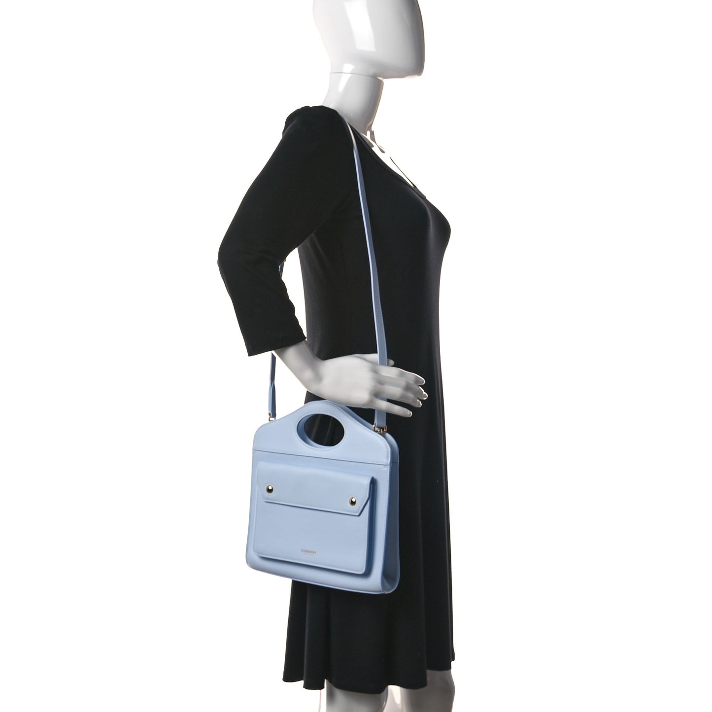 Smooth Calfskin Mini Pocket Bag Pale Blue