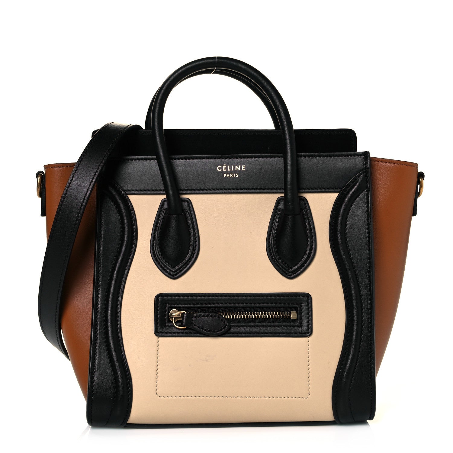 Celine Smooth Calfskin Nano Tri-Color Luggage White 1 of 10